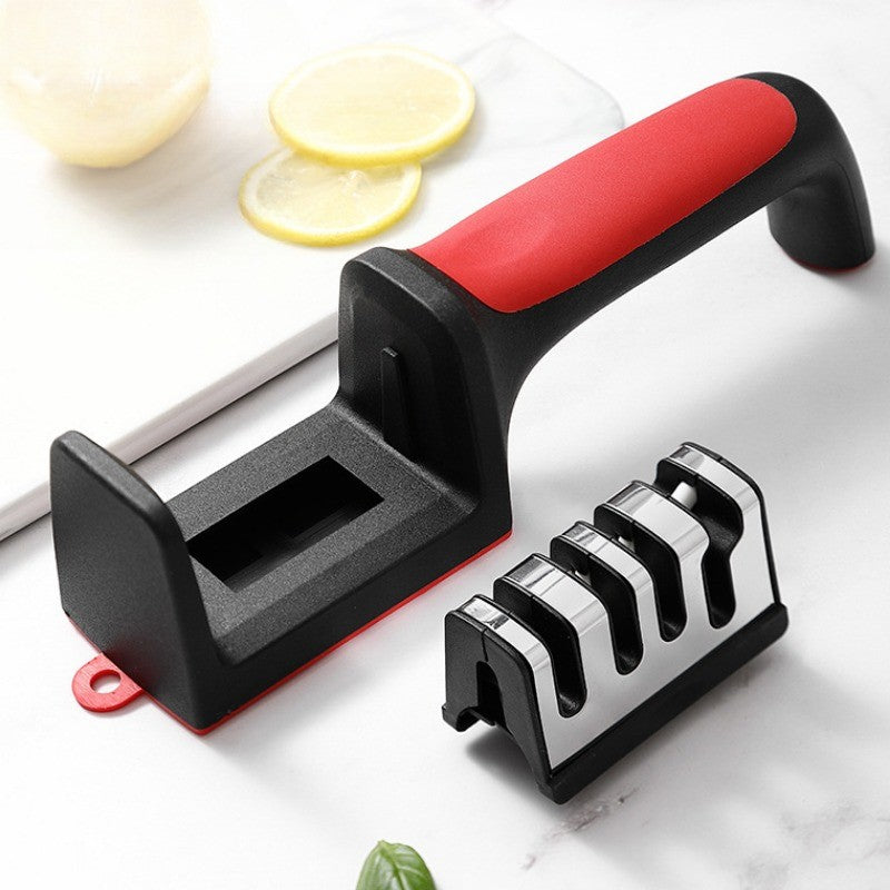 L'affûteur de couteaux 4 en 1 redonne leur tranchant à toutes vos lames pour des coupes ultra précises dignes d'un chef