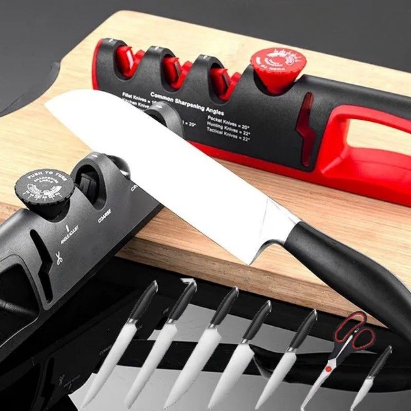 Un seul aiguiseur de couteaux pour tous vos outils de coupe. Un affûteur qui convient à toutes vos lames grâce à son système d'angle ajustable