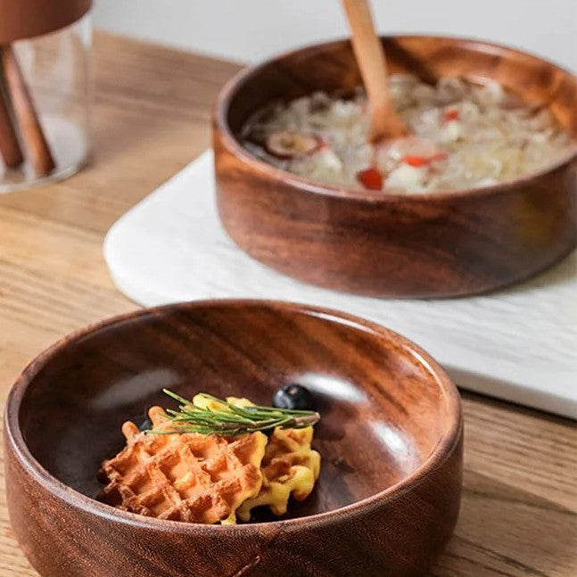 Rehaussez votre présentation. Apportez une touche personnelle à vos entrées, plats et desserts avec nos bols en bois de noyer