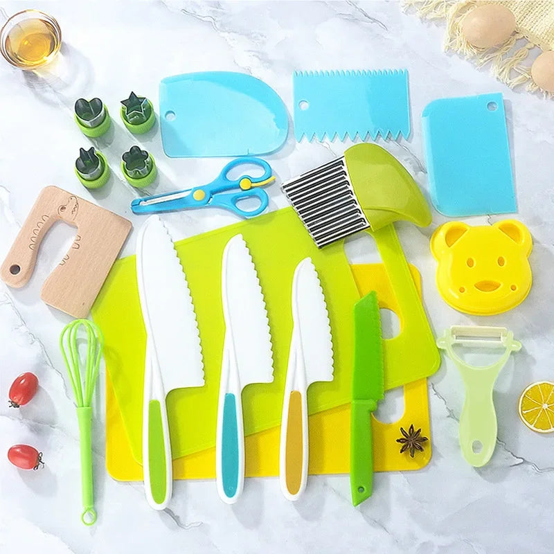 Kit de cuisine Couteau Cuisine 17 pièces pour cuisiner comme un vrai petit chef de façon créative et sécuritaire