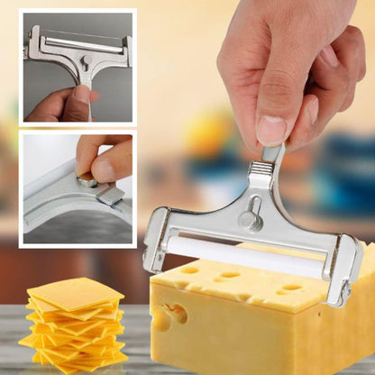 Ajustez votre couteau à fromage à l'épaisseur voulue et réalisez des tranches de fromage parfaites et régulières en un clin d'oeil 