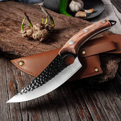 Tranchant comme une lame de samouraï le couteau de cuisine KraftNife sera livré avec une étui en cuir élégante pour votre protection