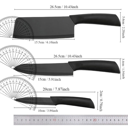 Ensemble de trois couteaux de cuisine dimensions de chaque couteau en centimètre et en pouces