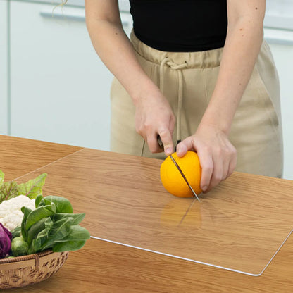 Protégez votre plan de travail contre les rayures, salissures et moisissures grâce à la planche de cuisine en acrylique transparent