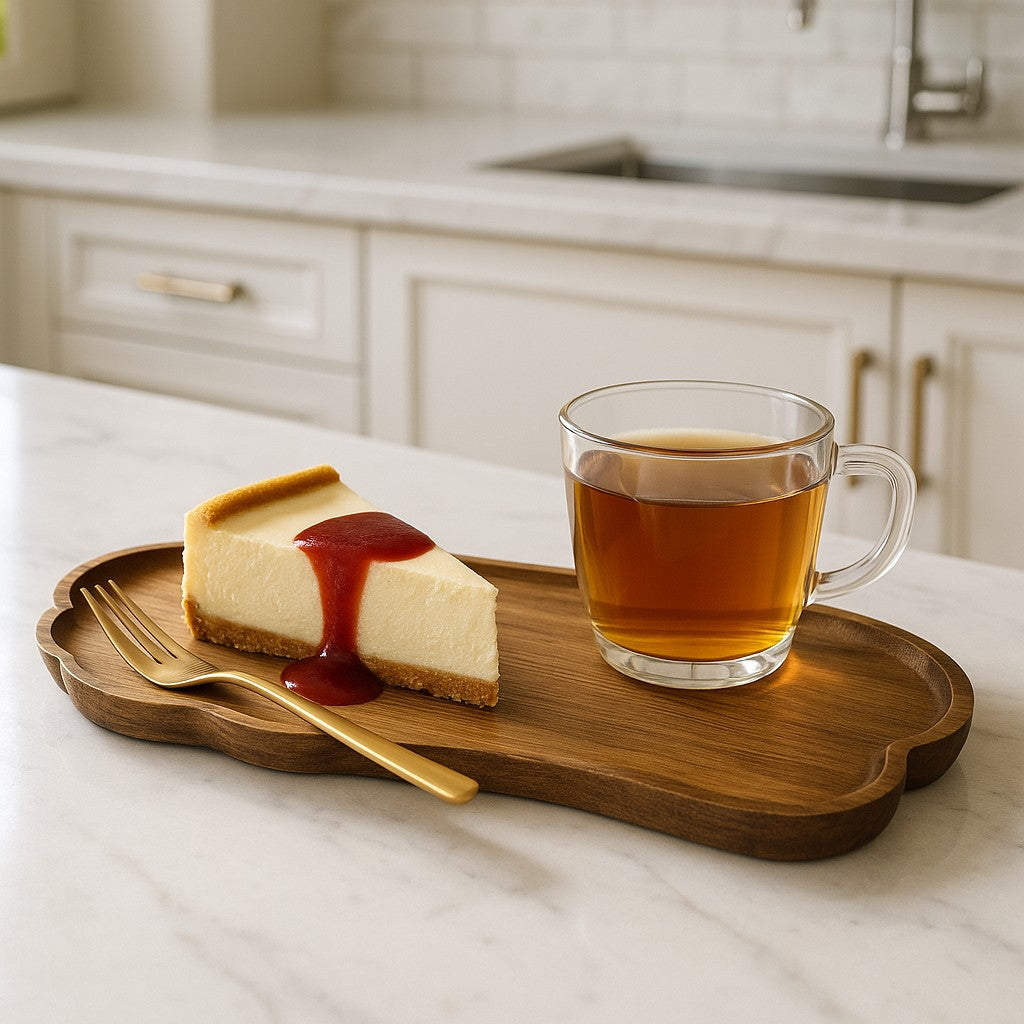 Sublimez vos plats et desserts avec ce somptueux plateau en bois de noyer naturel