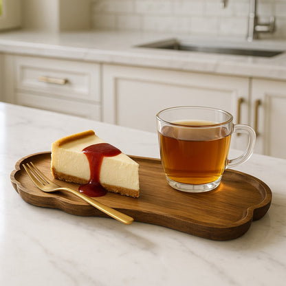 Sublimez vos plats et desserts avec ce somptueux plateau en bois de noyer naturel