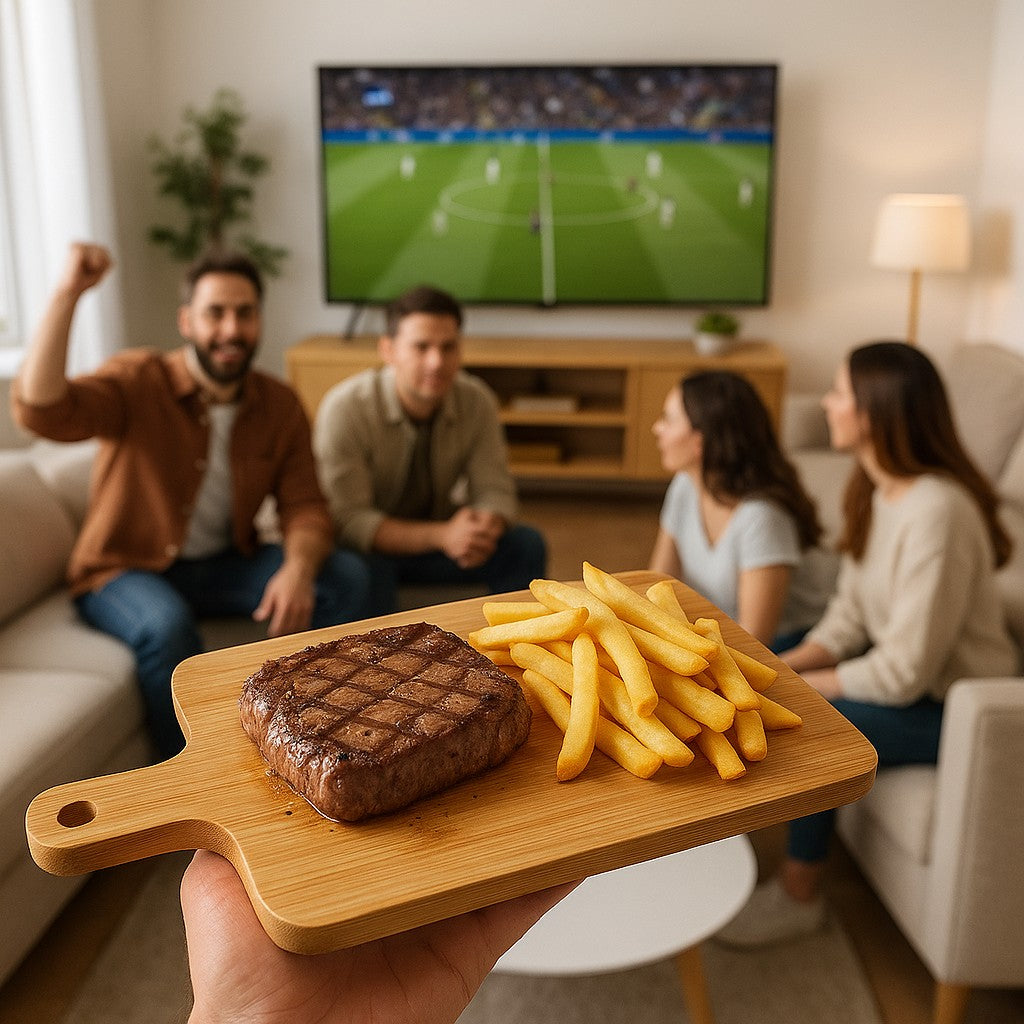 Rehaussez vos soirées football à la télé entre amis en présentant vos plats et apéritifs sur ce magnifique plateau en bois de bambou naturel