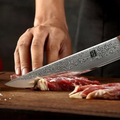 Couteau à steak en acier Damas authentique
