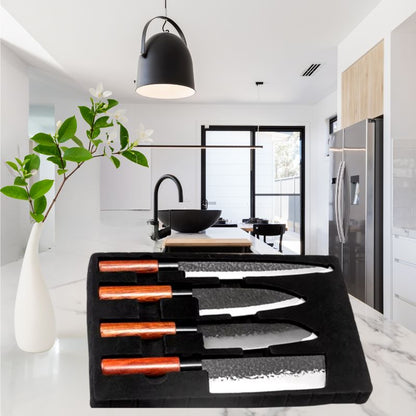 Set de 4 couteaux de cuisine japonais exceptionnels et indispensables pour élever votre cuisine au niveau supérieur